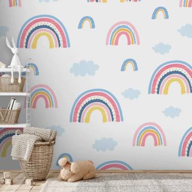 Cute Rainbow Nursery Wallpaper