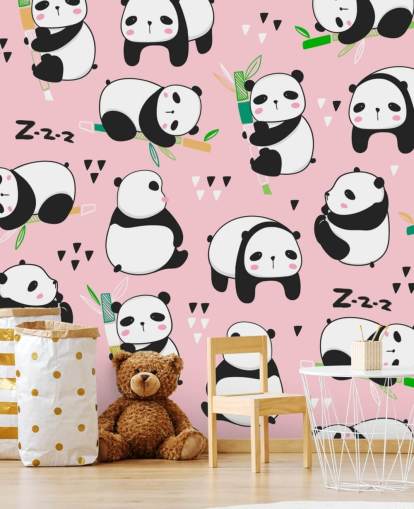 panda dei cartoni animati su sfondo rosa panda dei cartoni animati su sfondo rosa