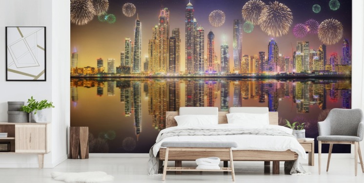 fyrverkeri over Dubai tapet