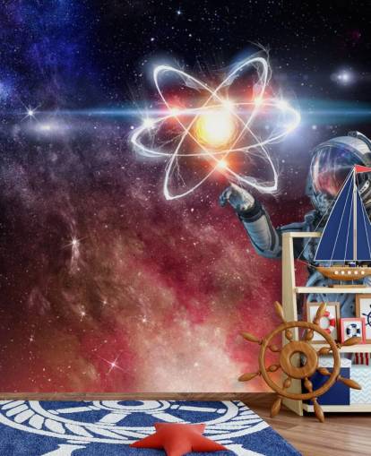 astronaut met galactisch achtergrondbehang astronaut met galactisch achtergrondbehang