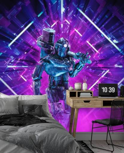 papel de parede roxo robô papel de parede roxo robô
