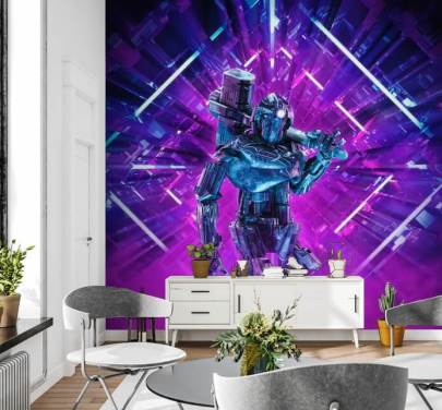 papier peint robot violet