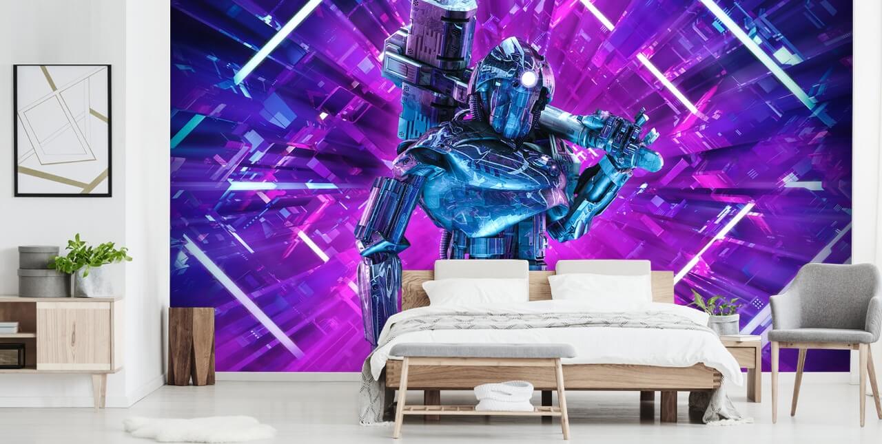 purple robot wallpaper