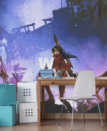 donna soldato tra le rovine carta da parati donna soldato tra le rovine carta da parati