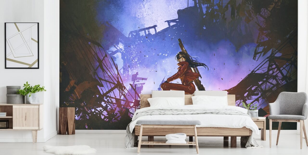 fondo de pantalla de mujer soldado entre ruinas fondo de pantalla de mujer soldado entre ruinas