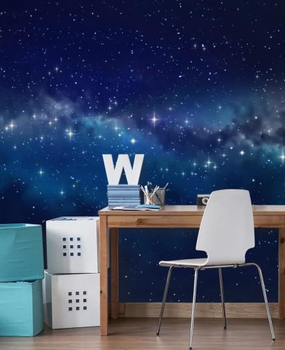 blue and black customisable space wallpaper called Star Cloud for bedrooms blue and black customisable space wallpaper called Star Cloud for bedrooms