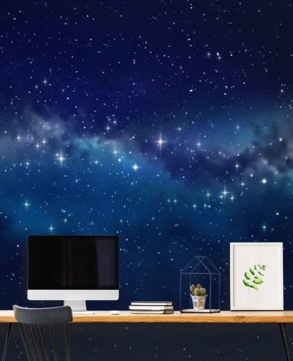 blue and black customisable space wallpaper called Star Cloud for bedrooms blue and black customisable space wallpaper called Star Cloud for bedrooms
