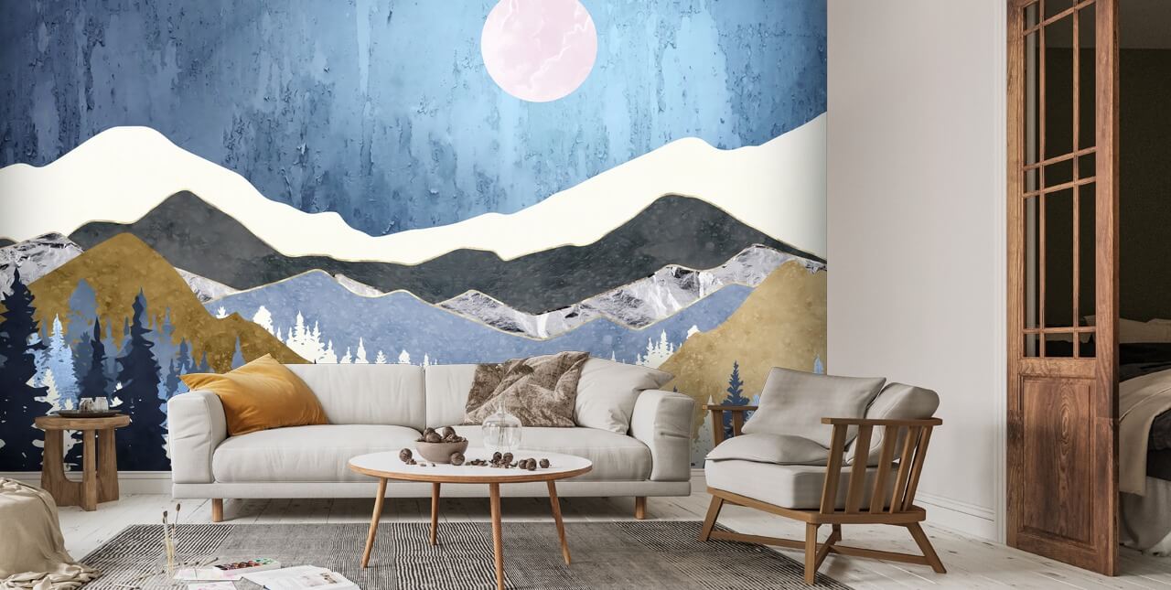 Blueberry Sky Wallpaper Mural | Wallsauce UK