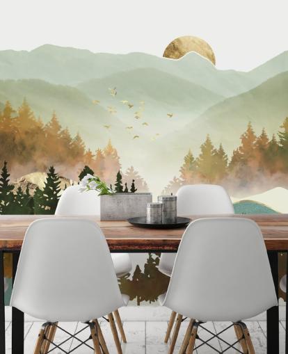 vaaleanvihreä ja kulta vuori tapetti vaaleanvihreä ja kulta vuori tapetti