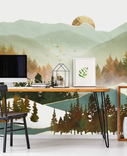 papel de parede verde pálido e dourado papel de parede verde pálido e dourado