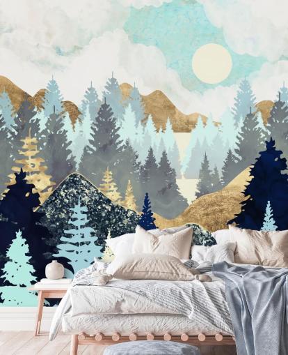 Skog Vista Tre Veggmaleri Skog Vista Tre Veggmaleri