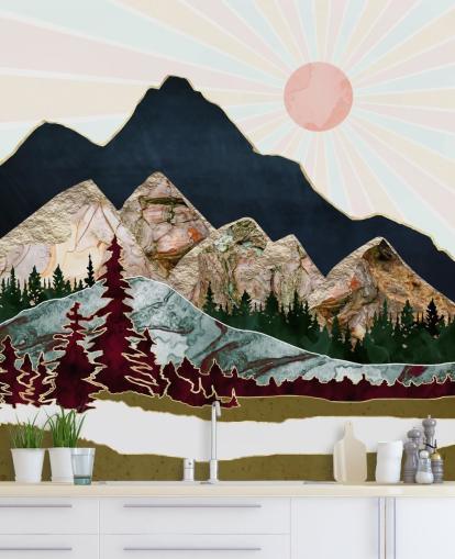 Retro Syksy Vista Mountain taustakuva Retro Syksy Vista Mountain taustakuva