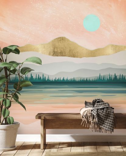 light pink, pale green and gold mountain wallpaper light pink, pale green and gold mountain wallpaper