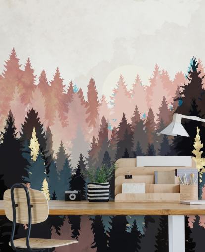 mörkblå och rosa skog tapeter mörkblå och rosa skog tapeter