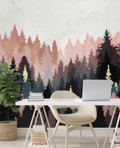 mörkblå och rosa skog tapeter mörkblå och rosa skog tapeter