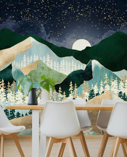 green and gold mountains with night sky wallpaper green and gold mountains with night sky wallpaper