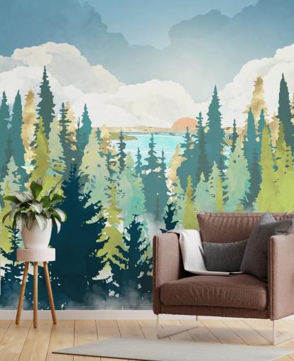 mørk grønn og lys grønn skog tapet mørk grønn og lys grønn skog tapet