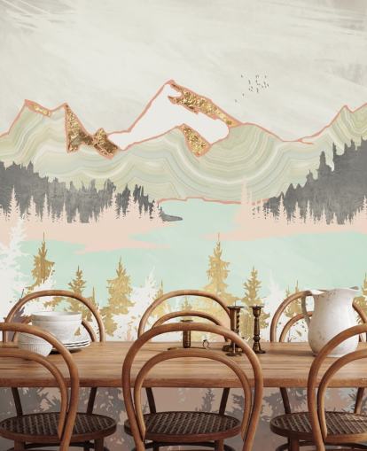 pastell rosa, grå og gull abstrakt fjell tapet pastell rosa, grå og gull abstrakt fjell tapet