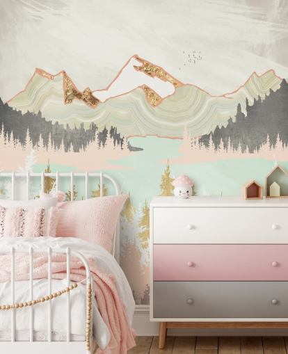 pastell rosa, grå og gull abstrakt fjell tapet pastell rosa, grå og gull abstrakt fjell tapet