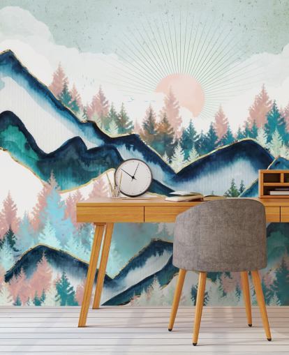 laivasto ja vaaleanpunainen vuori kuvitus tapetti laivasto ja vaaleanpunainen vuori kuvitus tapetti