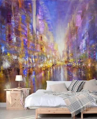 purple abstract city painting wallpaper purple abstract city painting wallpaper