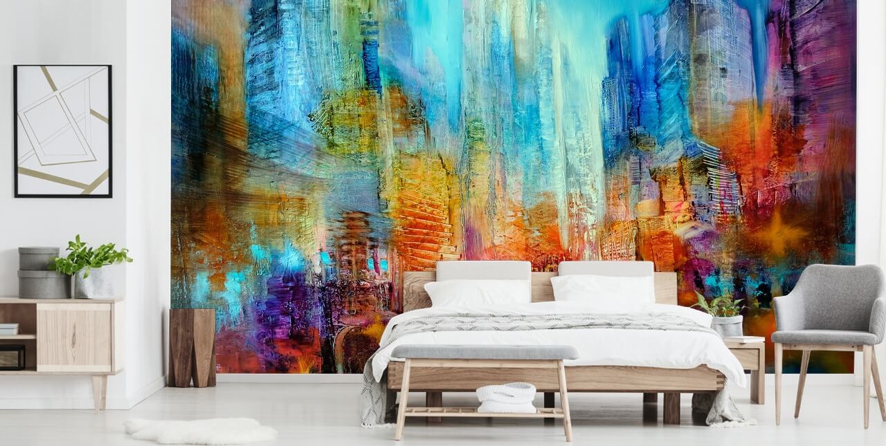 papier peint peinture abstraite multicolore