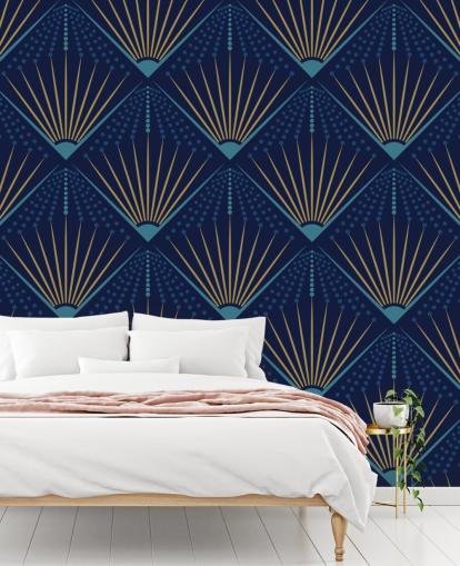 cor dourada e papel de parede azul cor dourada e papel de parede azul