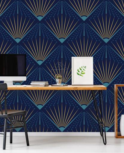 guldfärg och blå tapet guldfärg och blå tapet