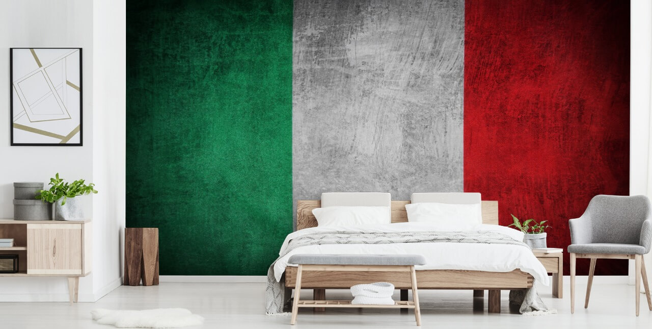 italiensk flagg med en rustikk utseende tapet
