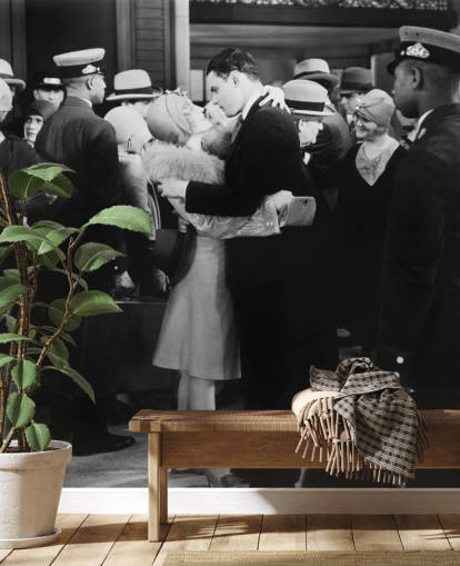 svart og hvitt bilde av folk kyssing tapet svart og hvitt bilde av folk kyssing tapet