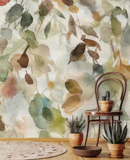 neutral floral wallpaper mural called Fall Cascade by Carol Robinson for living rooms and bedrooms neutral floral wallpaper mural called Fall Cascade by Carol Robinson for living rooms and bedrooms