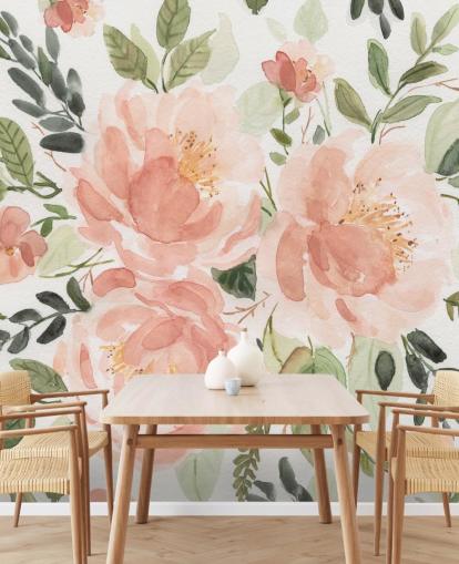 peach and green flower wallpaper peach and green flower wallpaper