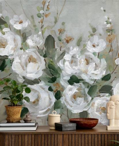 grå och vit blommig tapet grå och vit blommig tapet