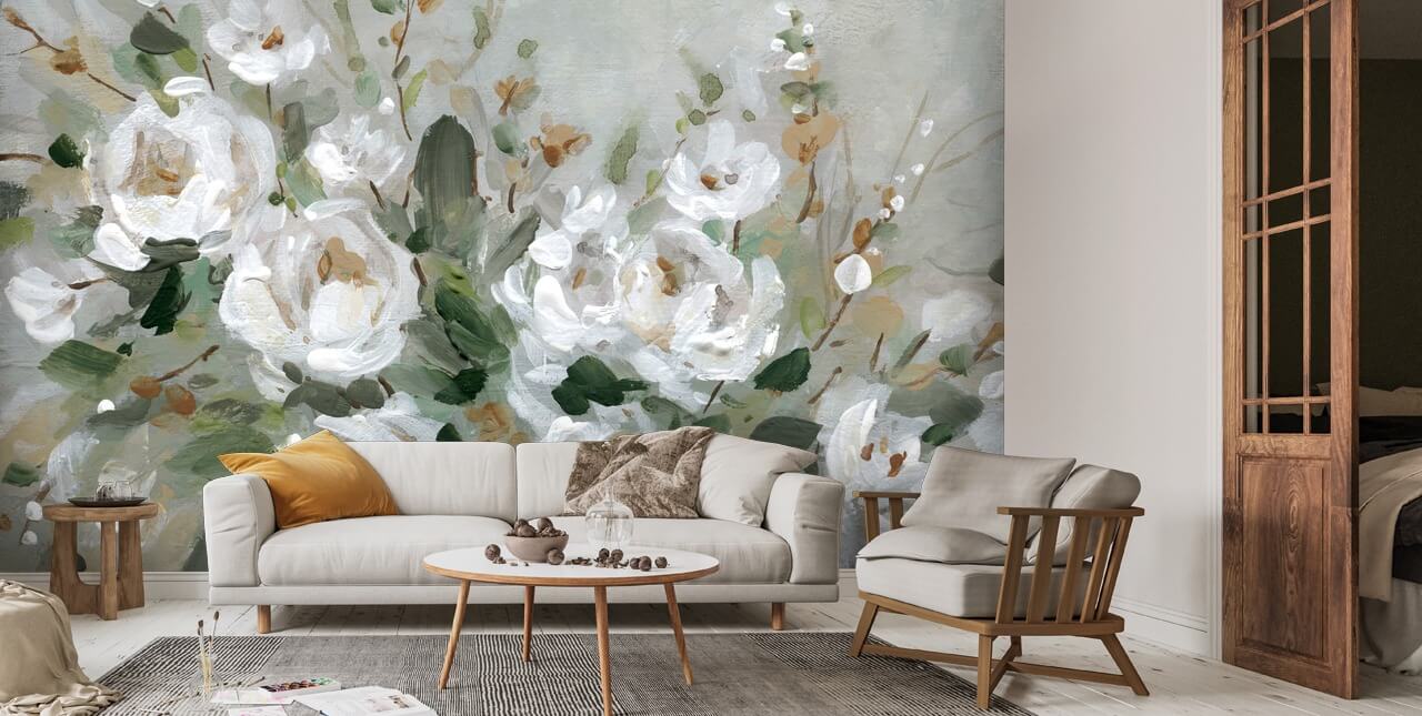 White Rose Party Wallpaper | Wallsauce US