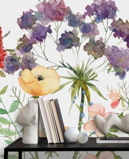 kleurrijk bloemenbehang kleurrijk bloemenbehang