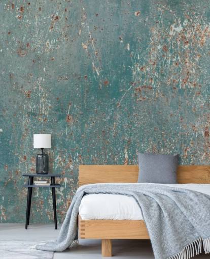 carta da parati industriale blu e rame chiamata Industrial Grunge per camere da letto, bar e cucine carta da parati industriale blu e rame chiamata Industrial Grunge per camere da letto, bar e cucine