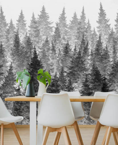 papel de parede floresta preto e branco papel de parede floresta preto e branco