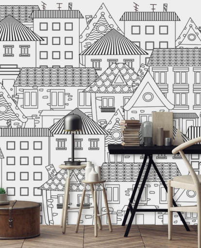 doodled houses wallpaper doodled houses wallpaper