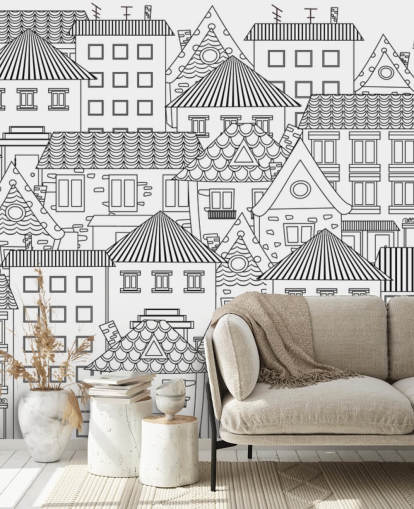 doodled hus tapet doodled hus tapet