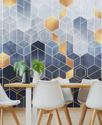 navy and gold toned hexagons wallpaper navy and gold toned hexagons wallpaper