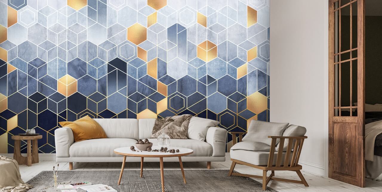 Geometric Hexagons Wallpaper | Wallsauce US