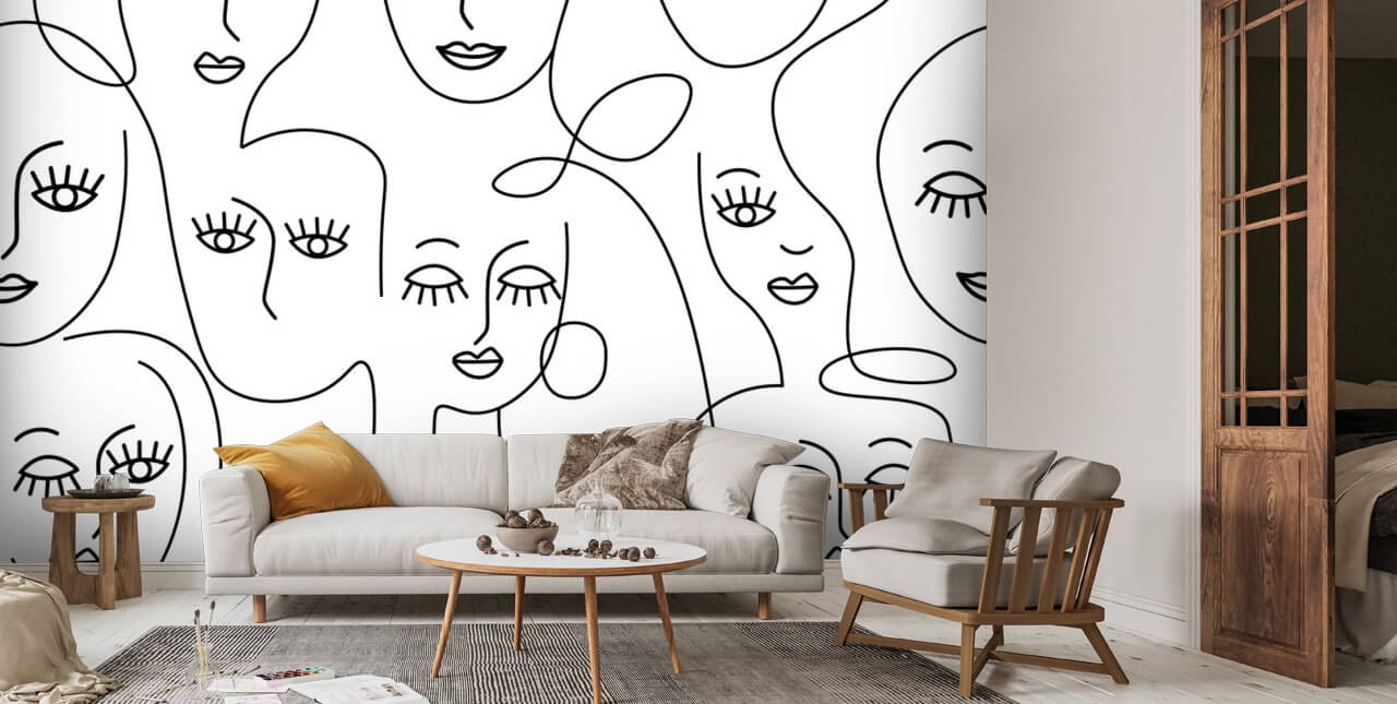 Womens Faces Wall Mural | Wallsauce US