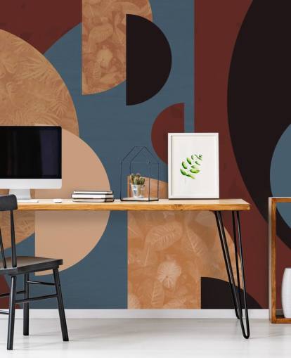 terracotta, orange and blue shapes wallpaper terracotta, orange and blue shapes wallpaper