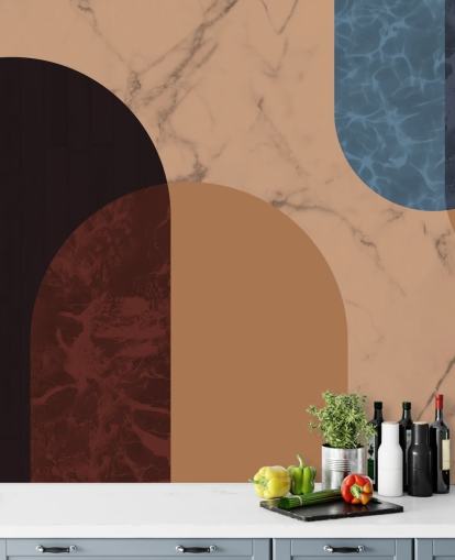 orange, red and blue bauhaus shape wallpaper orange, red and blue bauhaus shape wallpaper