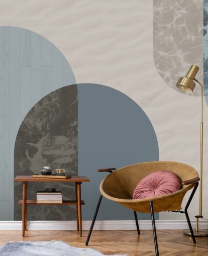 papel de parede de formas de estilo bauhaus azul papel de parede de formas de estilo bauhaus azul