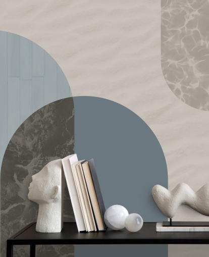 papel de parede de formas de estilo bauhaus azul papel de parede de formas de estilo bauhaus azul