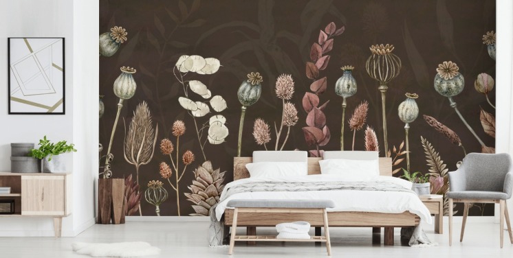 brown, orange botanical wallpaper by Sir Edward