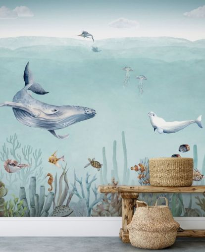 whale, fish and ocean wallpaper) whale, fish and ocean wallpaper)