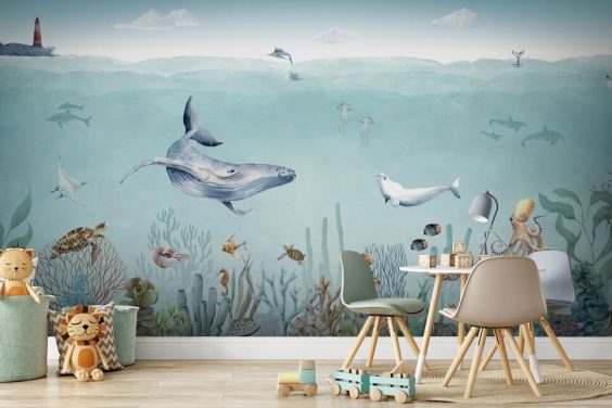 whale, fish and ocean wallpaper)