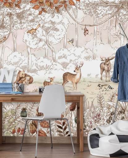 autumn cute animals in forest wallpaper autumn cute animals in forest wallpaper